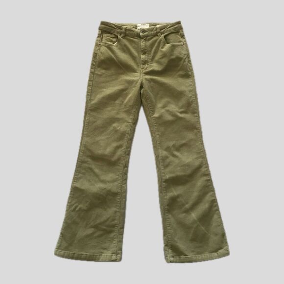 Cotton On Green Corduroy Original Flare Mid Rise Pants Jeans Preppy Academia 8 - Picture 1 of 7